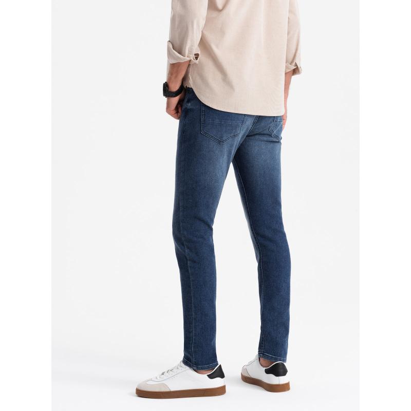 Pánské přiléhavé džínové kalhoty SLIM FIT s elastanem - modré