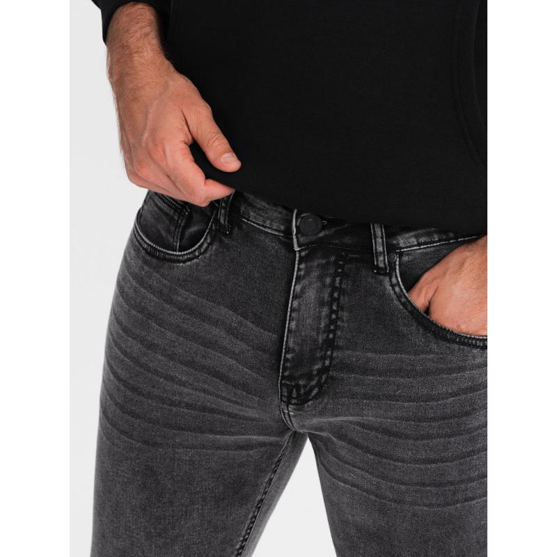 Pánské džínové kalhoty SLIM FIT s elastanem na míru - grafitová barva