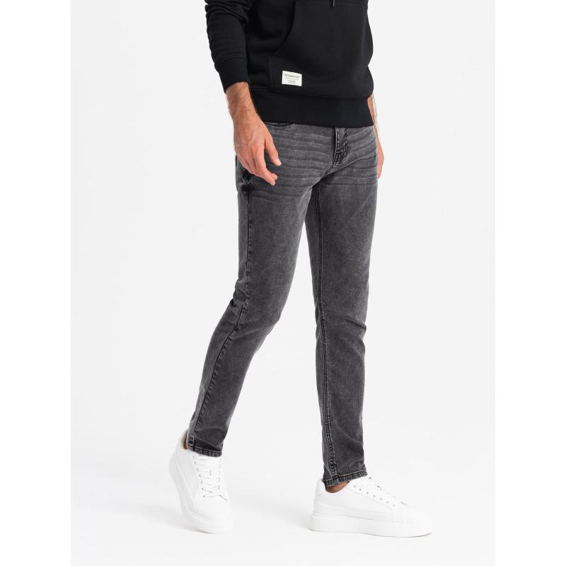 Pánské džínové kalhoty SLIM FIT s elastanem na míru - grafitová barva
