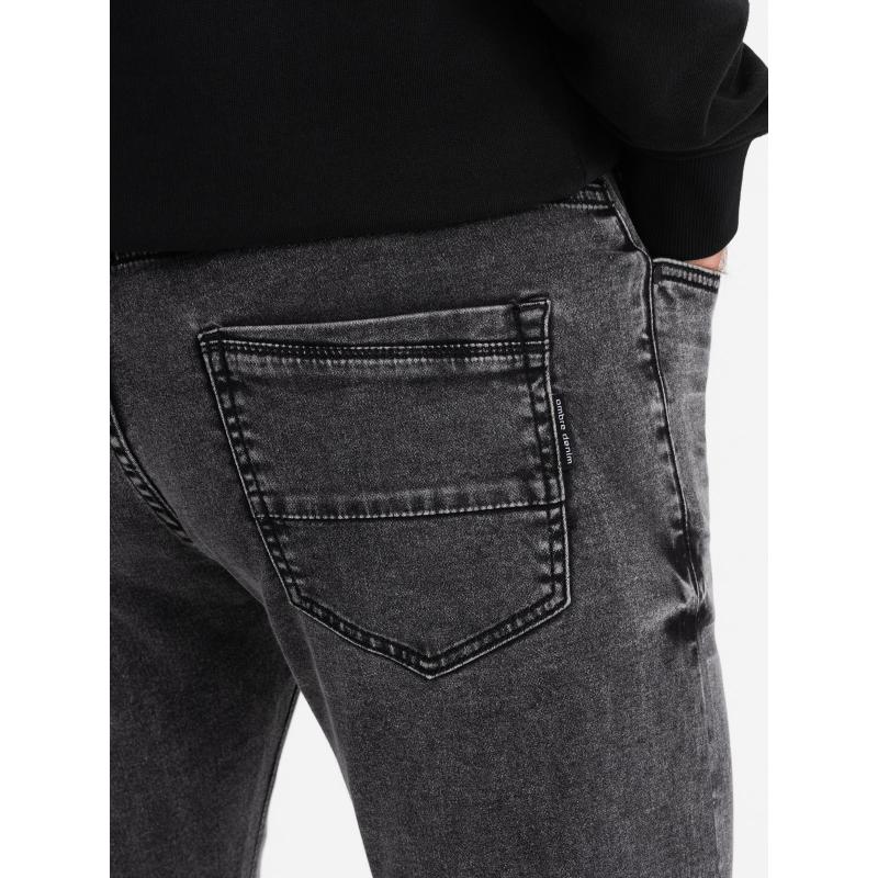 Pánské džínové kalhoty SLIM FIT s elastanem na míru - grafitová barva