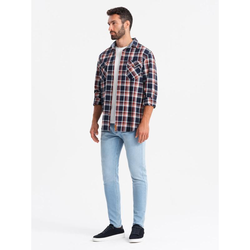 Férfi SLIM FIT szabott farmer nadrág elasztánnal - kék
