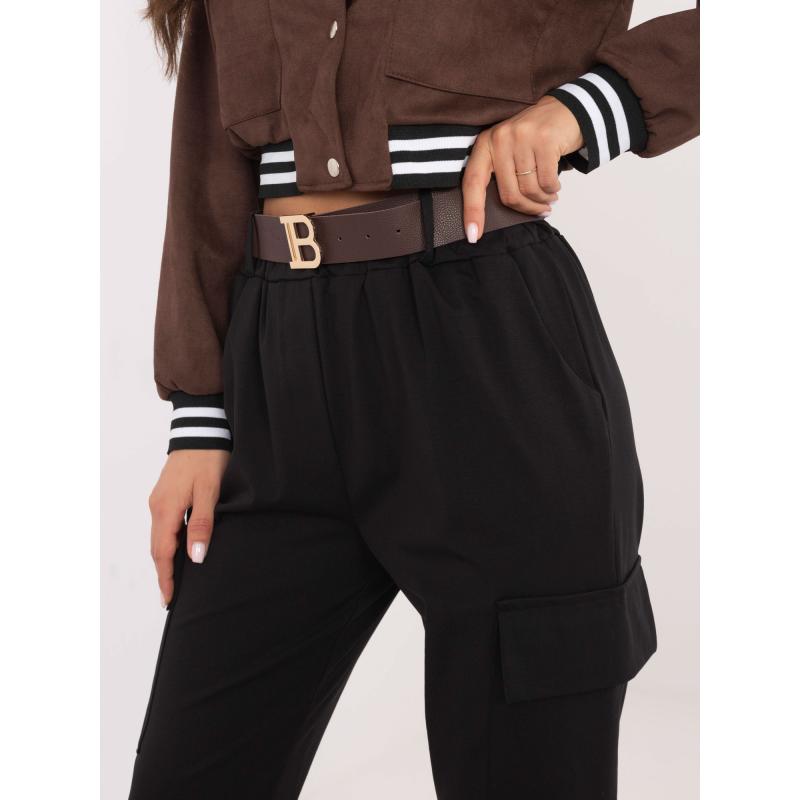 Černé cargo kalhoty s kapsami OCH BELLA