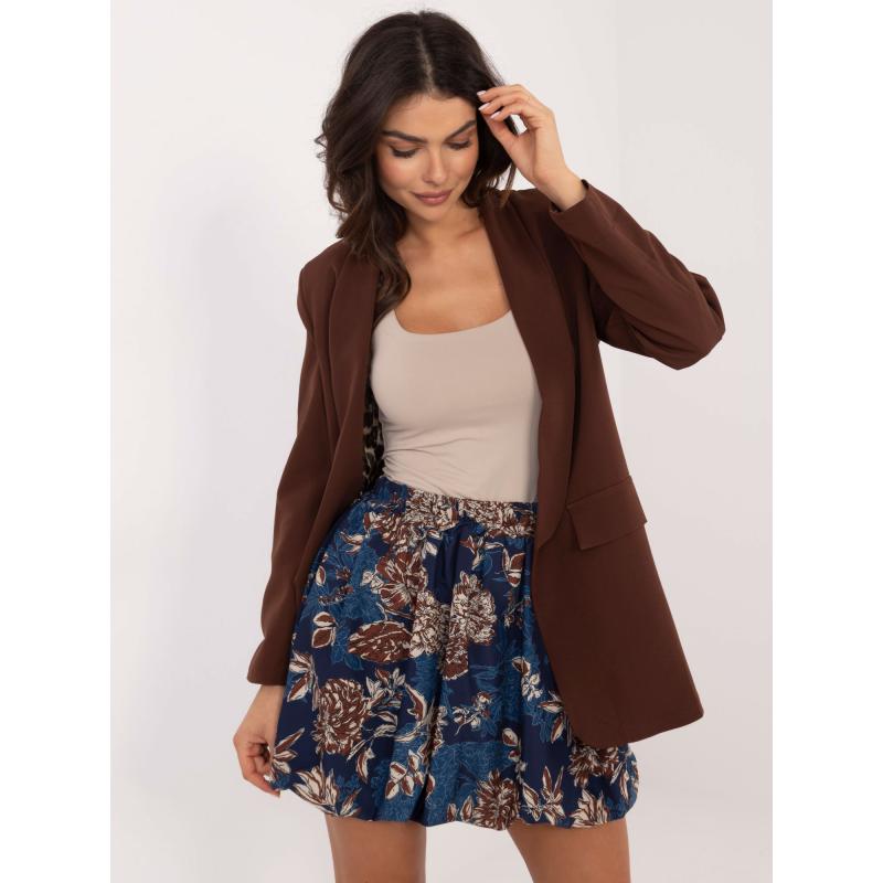 Tmavě modrá bomber sukně s květinovým potiskem