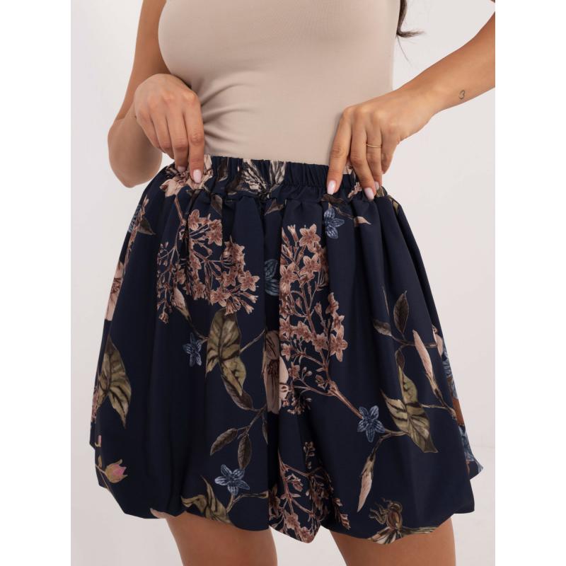 Námořnicky modrá sukně bomber s potiskem