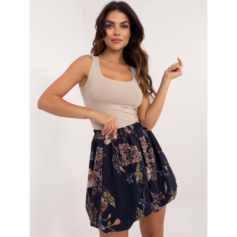 Námořnicky modrá sukně bomber s potiskem