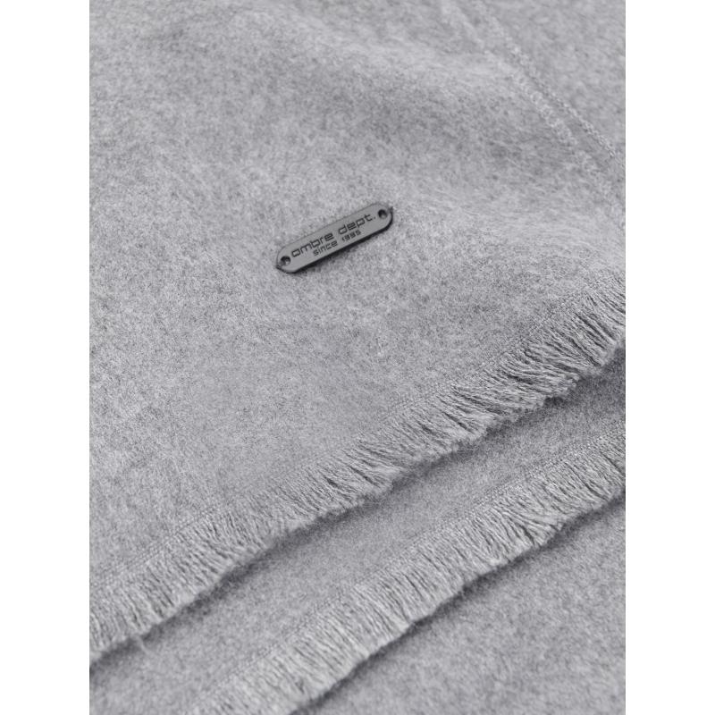 Jednobarevná pánská šála s třásněmi - šedá