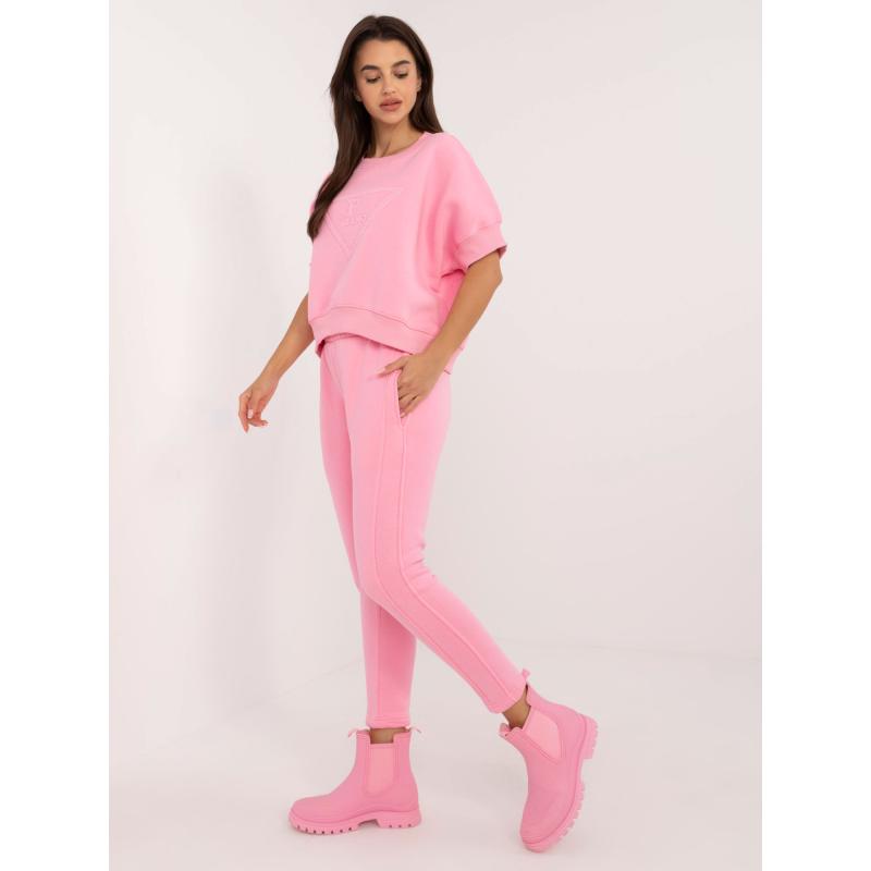 Růžová dvoudílná mikinová souprava se zateplením
