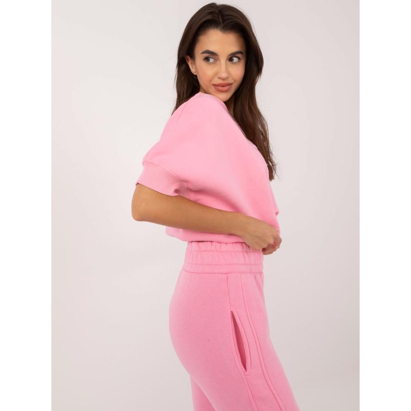 Růžová dvoudílná mikinová souprava se zateplením