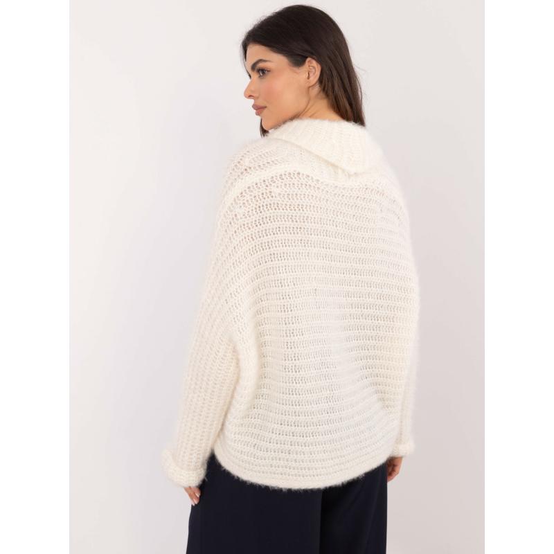 Ecru rozepínací svetr volného střihu OCH BELLA