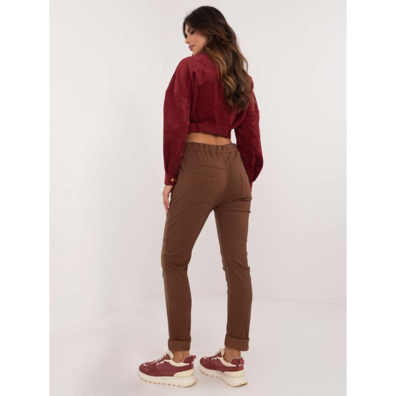 Barna női fényes szövetnadrág