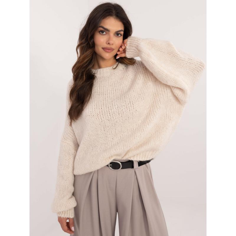 Ecru oversize svetr se širokými rukávy OCH BELLA