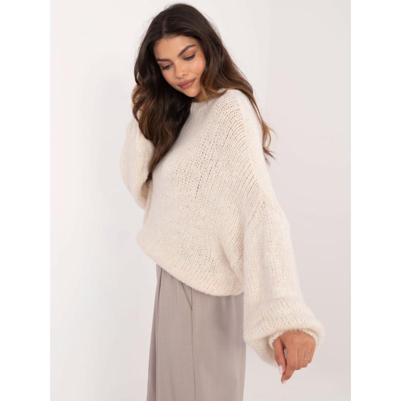 Ecru oversize svetr se širokými rukávy OCH BELLA