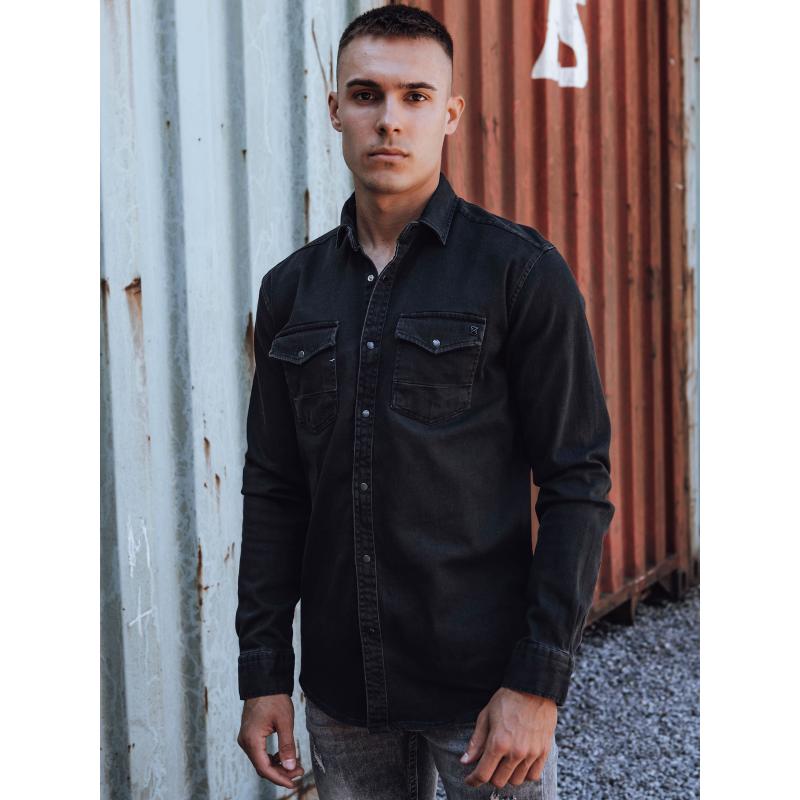 Pánská džínová košile černá