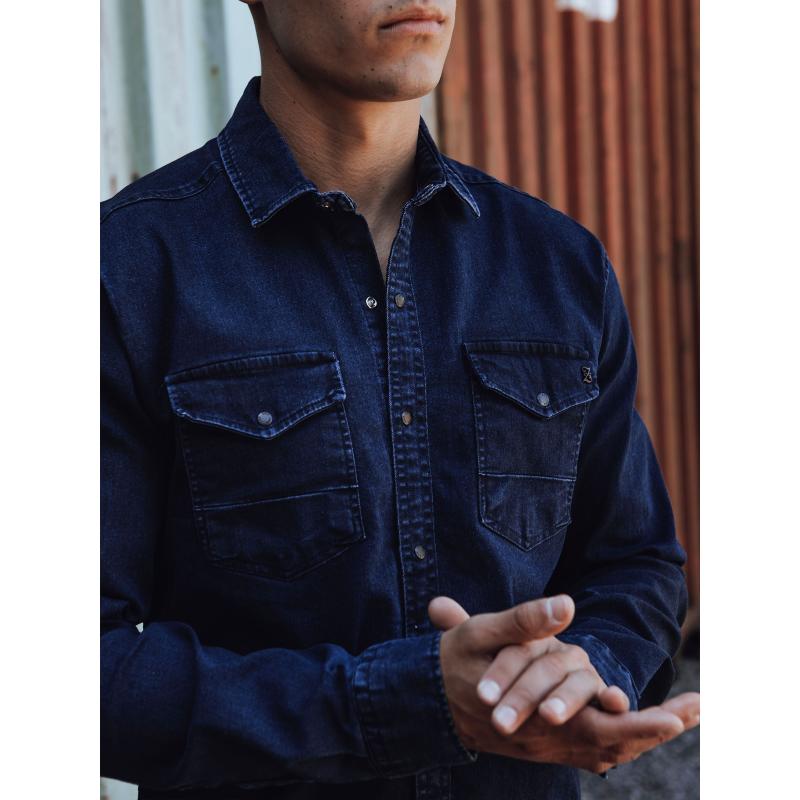 Pánská džínová košile tmavě modrá