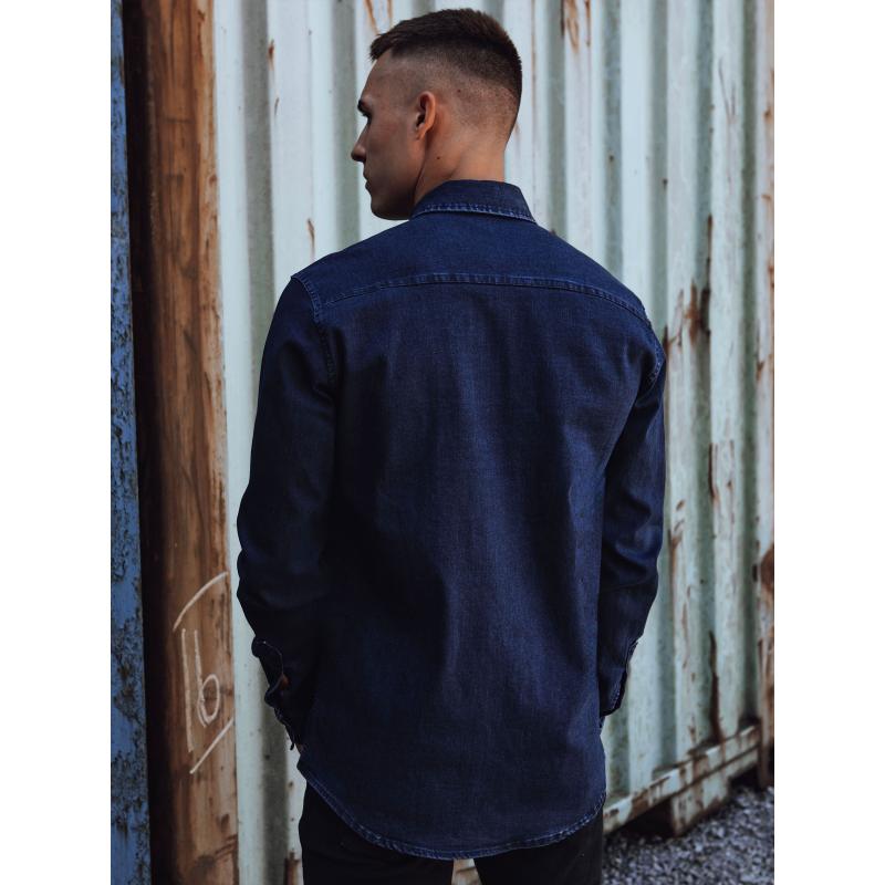 Pánská džínová košile tmavě modrá