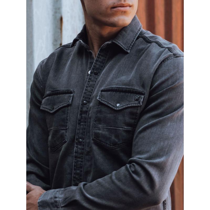 Férfi farmer ing sötétszürke