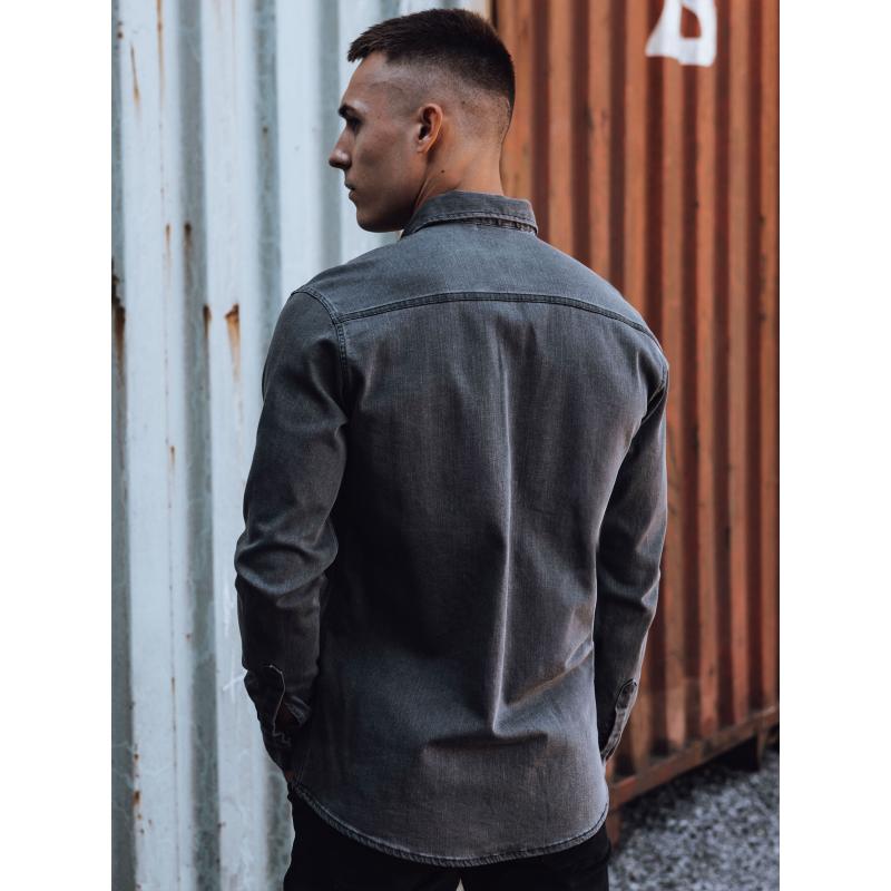 Férfi farmer ing sötétszürke