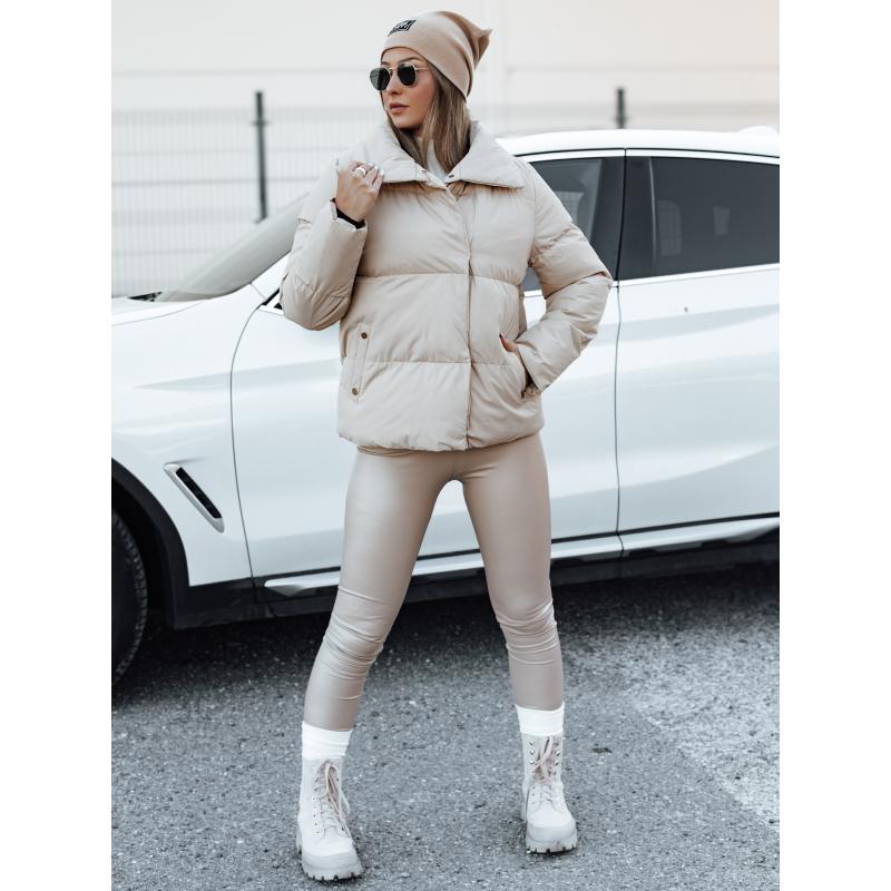 Női steppelt télikabát LARO világos bézs