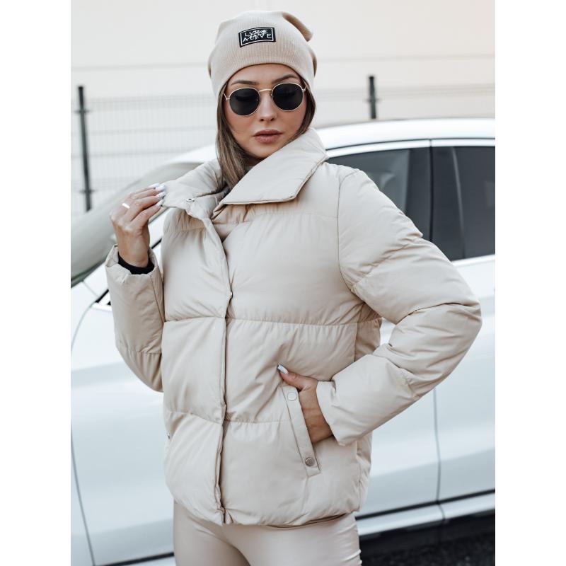 Női steppelt télikabát LARO világos bézs