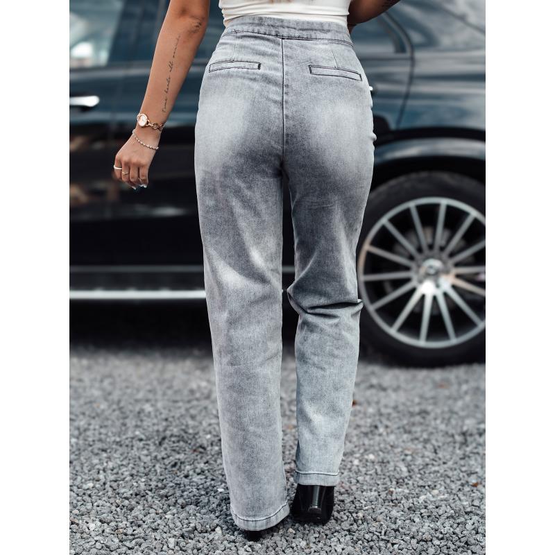 Dámské džíny s vysokým pasem ZIPELLA široké šedé