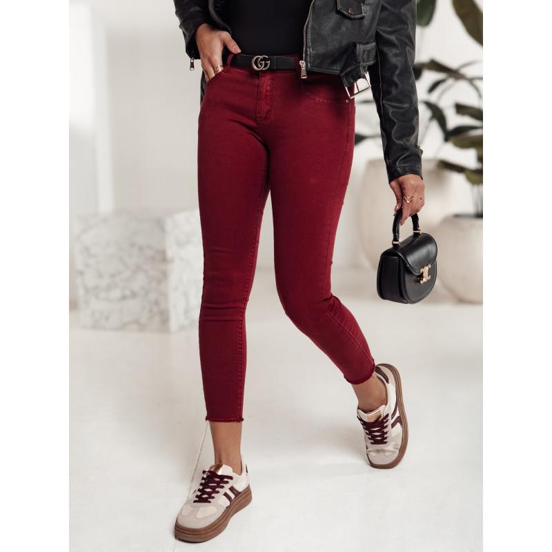 Dámske úzke džínsy BRITTNIX burgundy