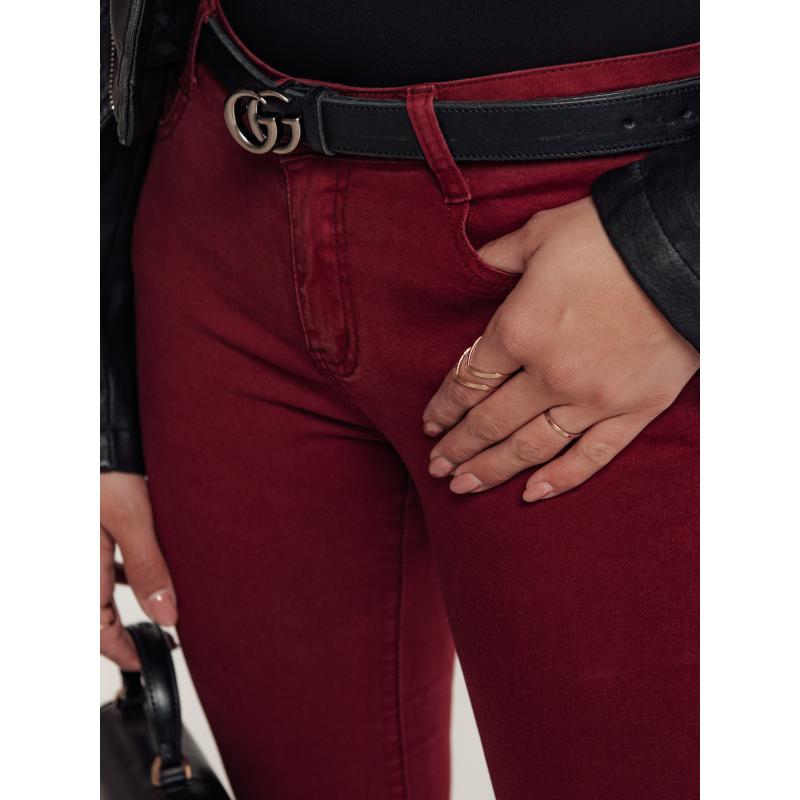 Dámske úzke džínsy BRITTNIX burgundy