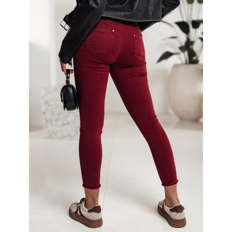 Dámske úzke džínsy BRITTNIX burgundy