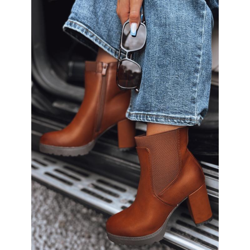 Dámské kozačky ROCKSTEP na vysokém podpatku velbloudí barvy