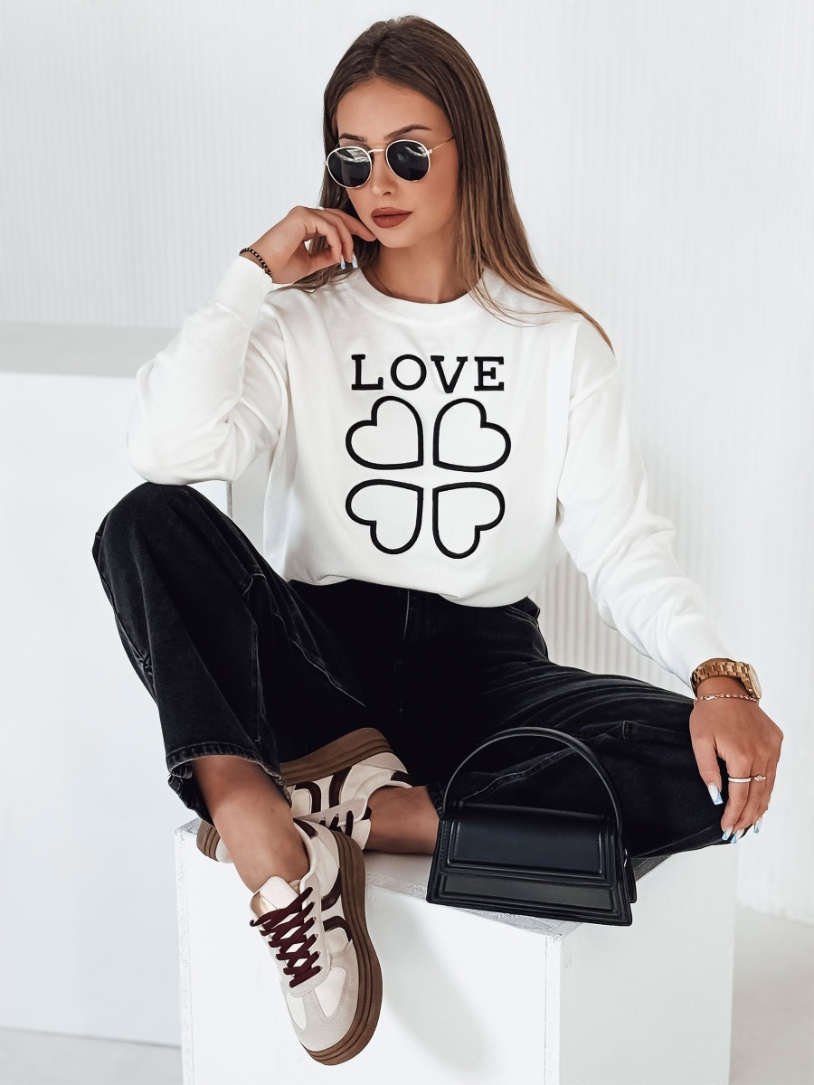 Női pulóver CLOVER fehér