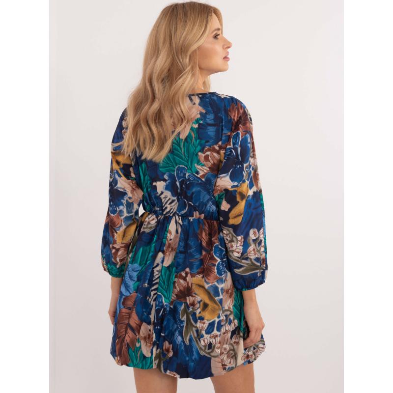 Tmavě modré mini šaty s potiskem