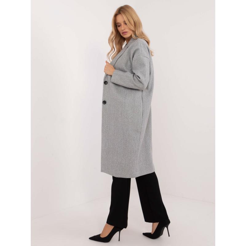 Szürke cipzáras kabát zsebekkel OCH BELLA