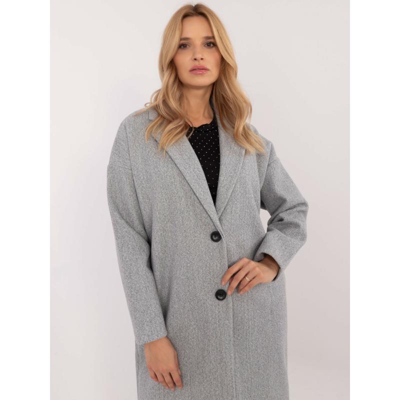 Szürke cipzáras kabát zsebekkel OCH BELLA