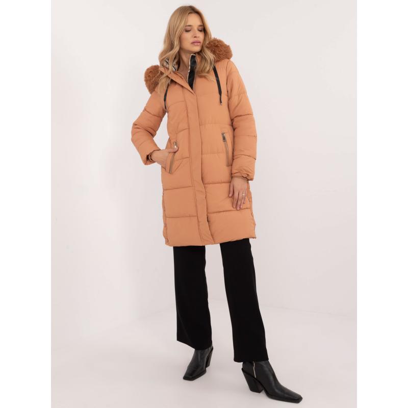 Velbloudí dámská prošívaná zimní bunda