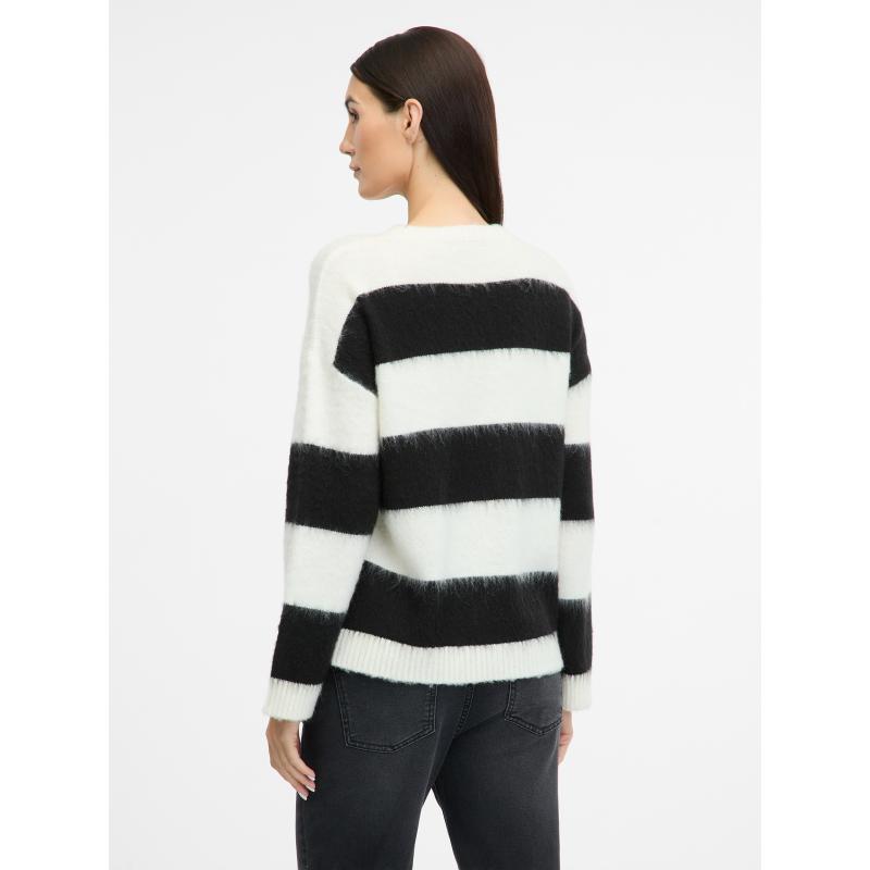 Fekete csíkos női pulóver