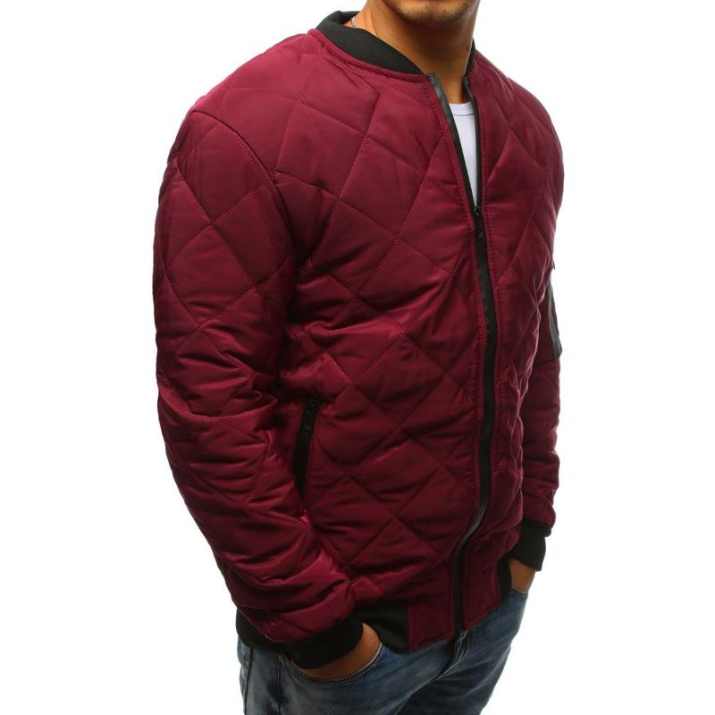 Férfi steppelt bomber dzseki bordó