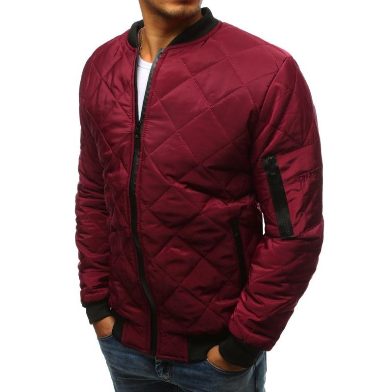 Férfi steppelt bomber dzseki bordó