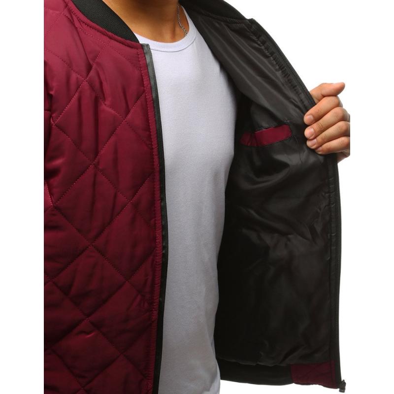 Férfi steppelt bomber dzseki bordó