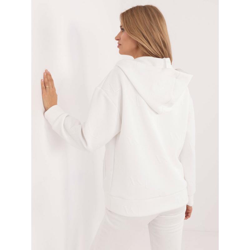 Bílá vzorovaná mikina na zip