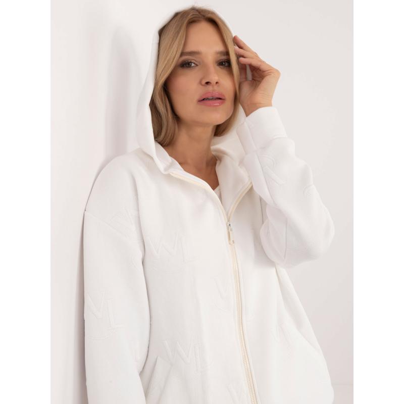 Bílá vzorovaná mikina na zip