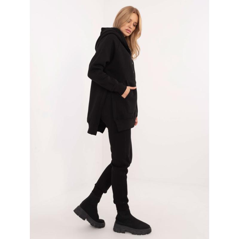 Černá základní tepláková souprava s otevřeným horním dílem