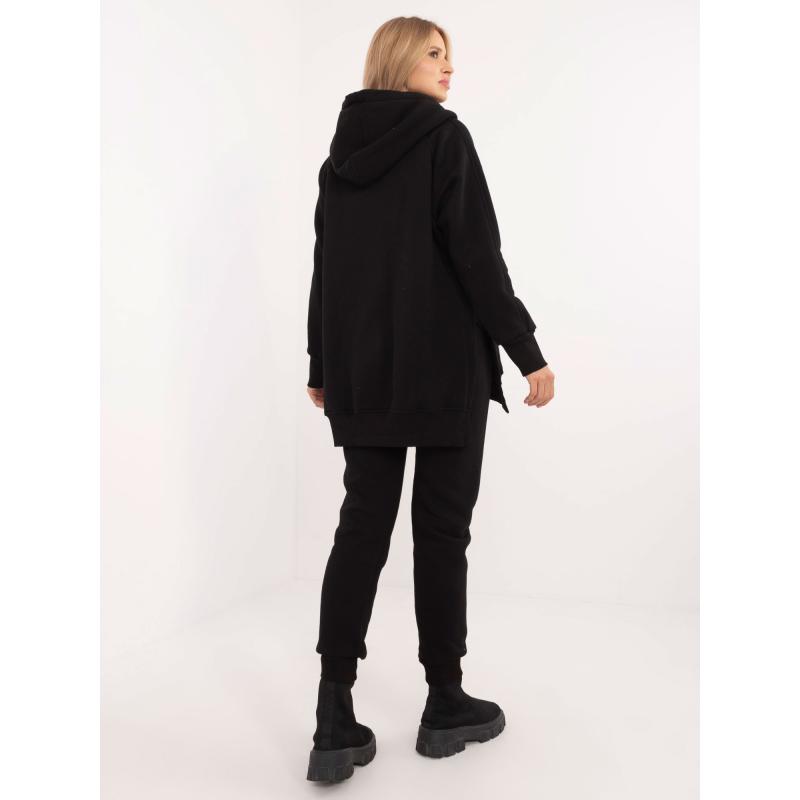 Černá základní tepláková souprava s otevřeným horním dílem