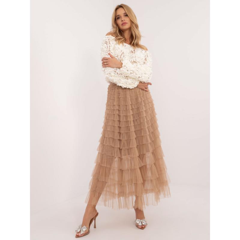 Dlhá tylová sukňa s volánmi