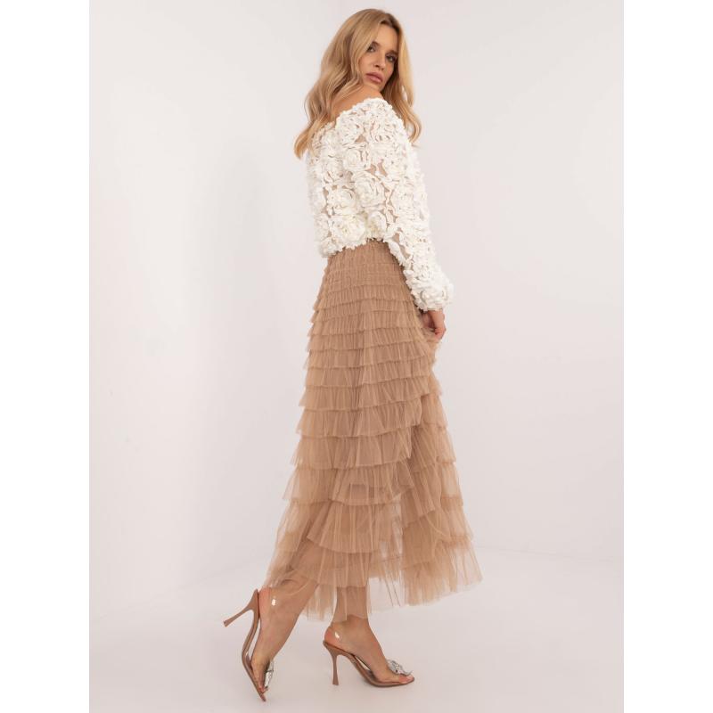 Dlhá tylová sukňa s volánmi