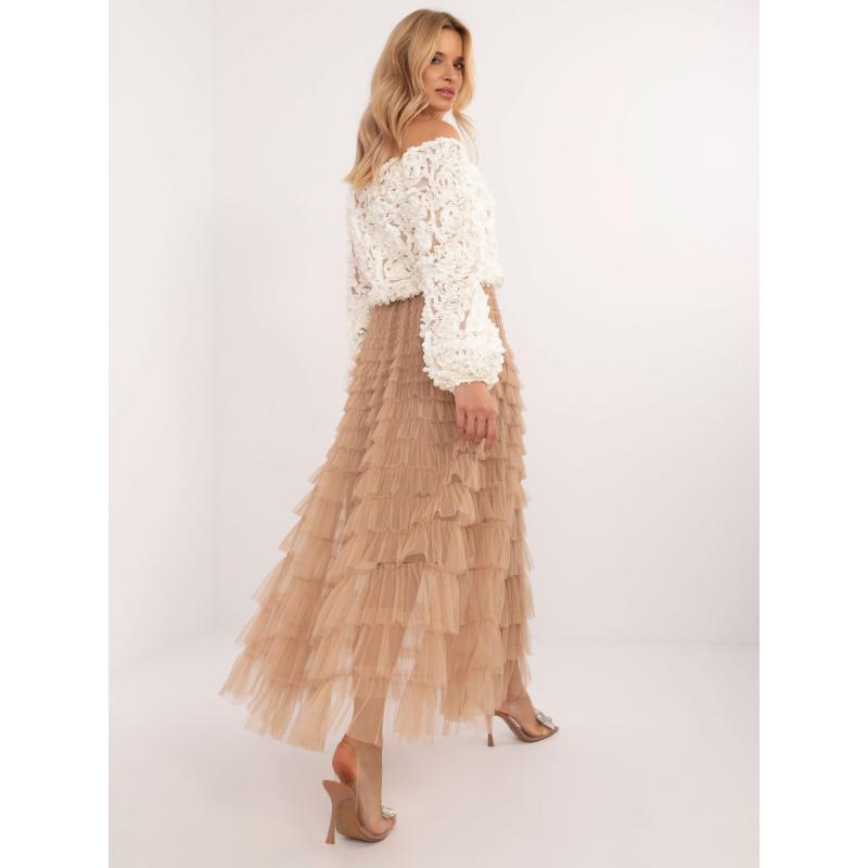 Dlhá tylová sukňa s volánmi