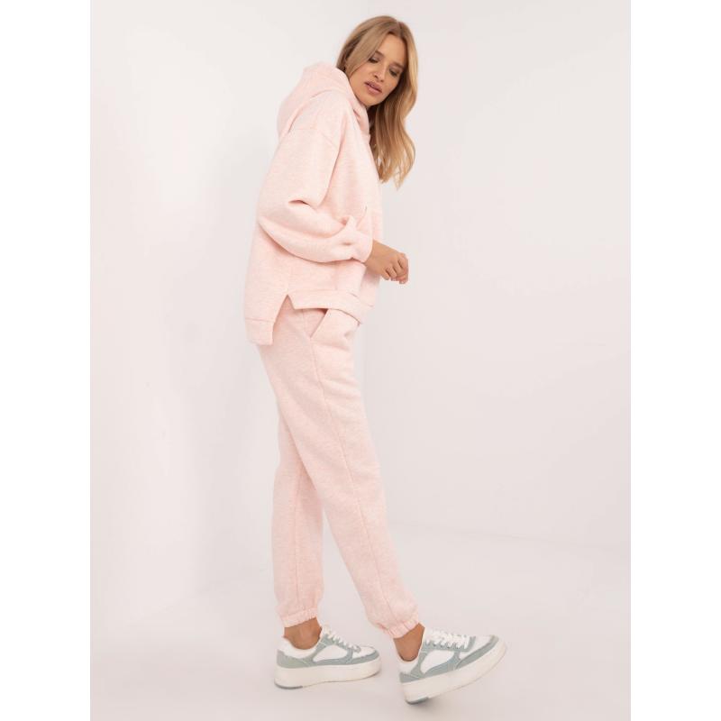 Světle růžová melanžová základní souprava se zatepleným topem