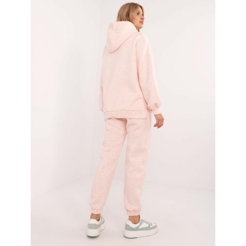 Světle růžová melanžová základní souprava se zatepleným topem