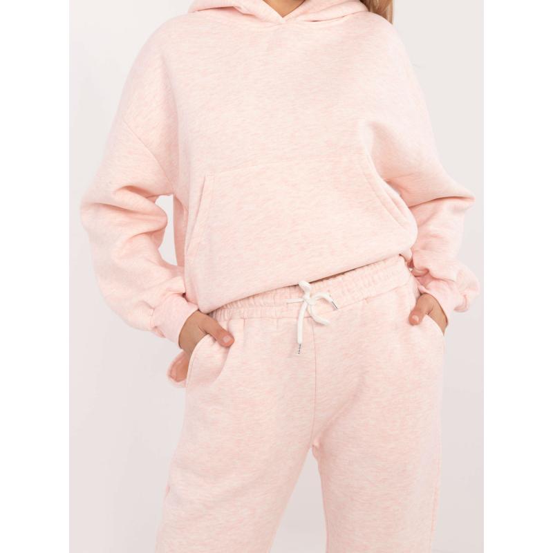Světle růžová melanžová základní souprava se zatepleným topem