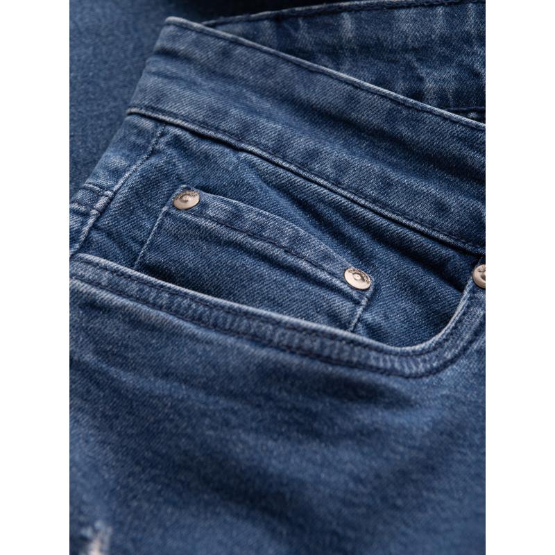 Mosható férfi TAPER FIT farmer nadrág kopottas lábakkal - kék