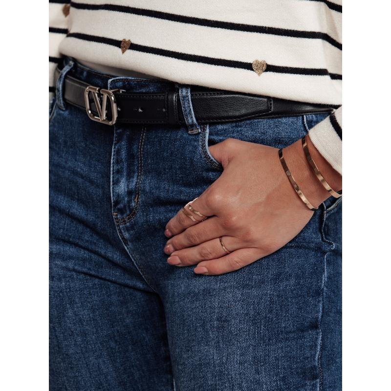 Dámské džínové kalhoty BEVINO tmavě modré