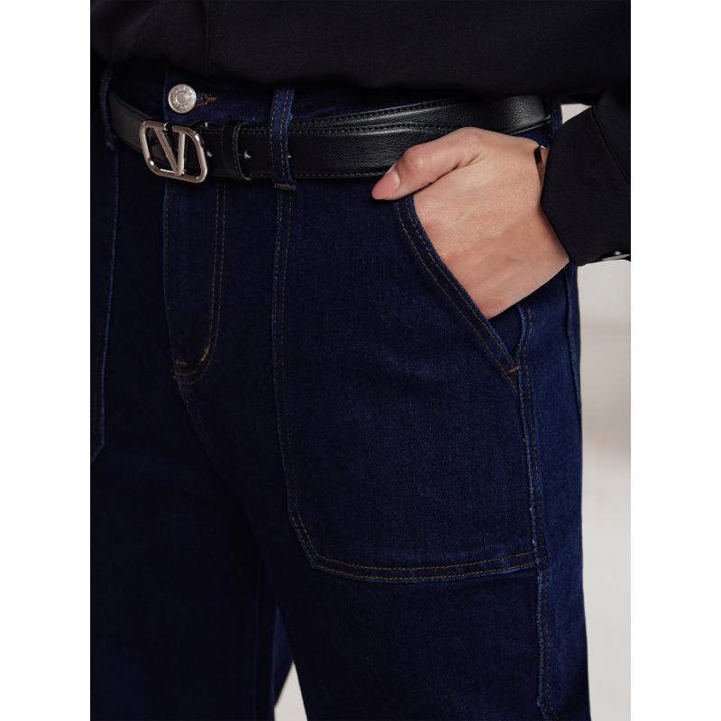 Dámské kalhoty FITZONE denim cargo tmavě modré